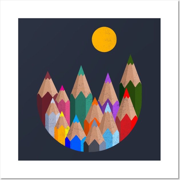 12 Color Mountains Wall Art by kookylove